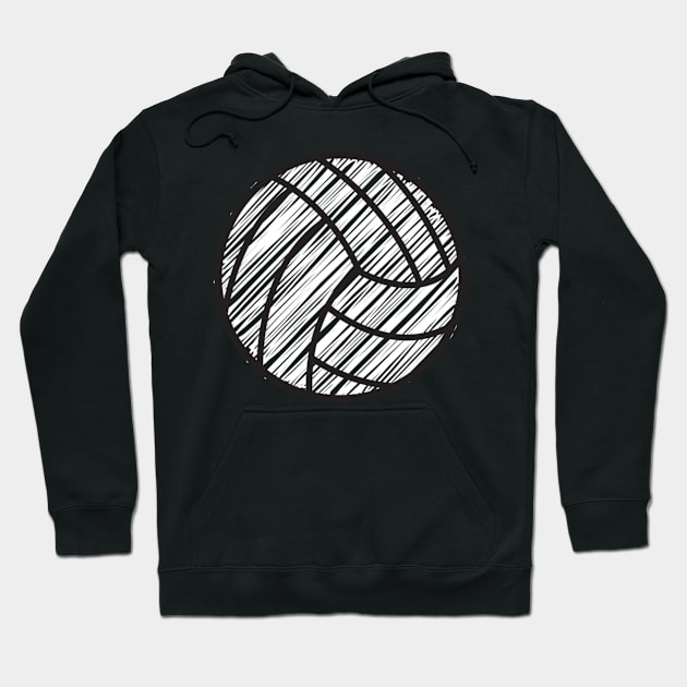 Scribble Volleyball Sketch Volleyball Hoodie by StacysCellar